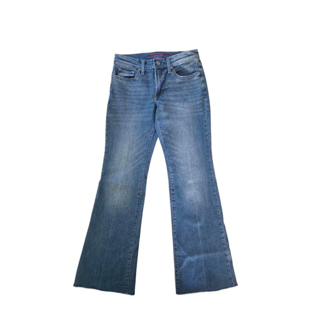 Lucky Brand Jeans Womens Size 27 Blue Bootcut Medium Wash Raw Hem Mid Rise Flare